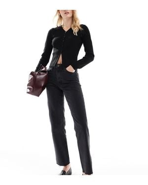 ASOS Design Ankle Grazer Straight Leg Jeans - Black