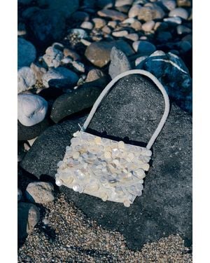 Boohoo Pearl & Shell Scallop Detail Shoulder Bag - Blue