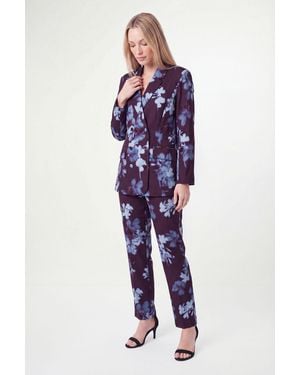 Wallis Petite Satin Floral Blazer Co-Ord - Blue