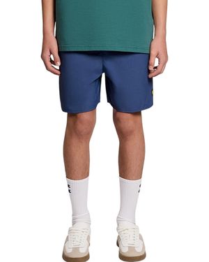 Lyle & Scott And Swim Shorts Rubberised Logo Casual Vintage Half Trousers - Blue