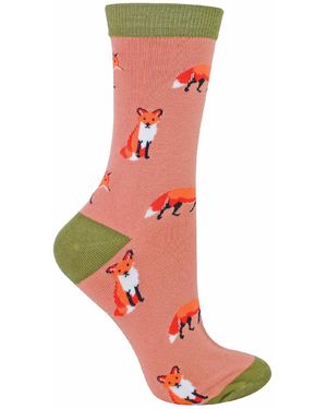 Miss Sparrow 1 Pack Ladies Novelty Animal Patterned Bamboo Socks - Red