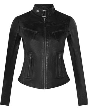Infinity Leather Slim-Fit Biker Jacket-Maldon - Black