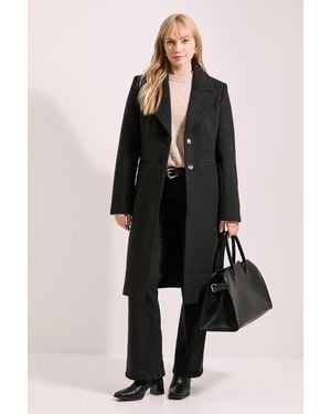 PRINCIPLES Tux Style Single Breasted Coat - Black