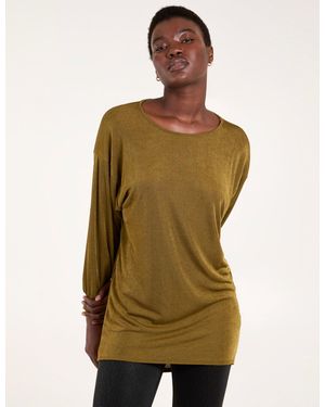Blue Vanilla Mini Ribbed Hi-Low Tunic - Green