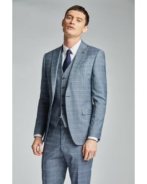 Ted Baker Dusty Tonal Check Slim Jacket - Blue