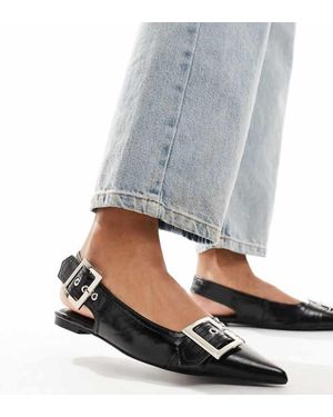 ASOS Wide Fit Legion Buckle Ballet - Grey