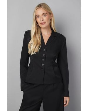 Wallis Petite Pleat Detail Blazer - Grey
