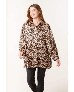 Blue Vanilla Leopard Print Shirt - Brown