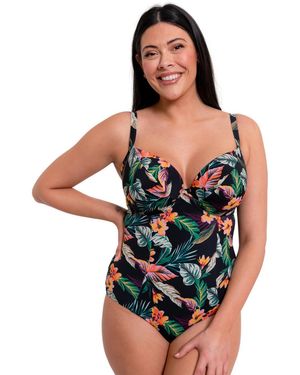 Curvy Kate Cs032601 Cuba Libre Padded Plunge Swimsuit - Multicolour