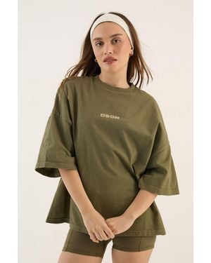 DSGN Studio Heavyweight Washed Oversized Short Sleeve T-Shirt - Green