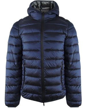 Ice Iceberg Plain Padded Hooded Dark Jacket Nylon - Blue