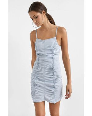 Hiccup Ruched Mini Dress - White