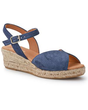 Jones Bootmaker Ravena Leather Espadrilles - Blue