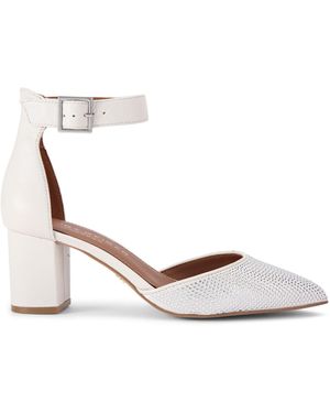 Kurt Geiger Leather Burlington Crystal Heels - White