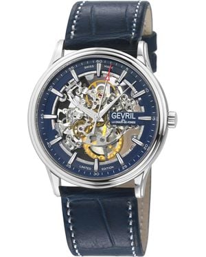 Gevril 321.74.72 Five Points Skeleton Swiss Made Automatic, Slim Eta 2892 - Blue