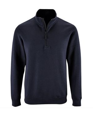 Sol's Stan Contrast Zip Neck Sweatshirt (French) - Blue
