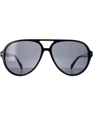 David Beckham Aviator Shiny Dark Db1091/S - Black