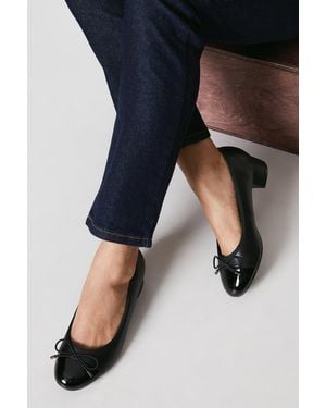 Good for the Sole Talia Comfort Block Heel Ballet Court Shoes - Blue
