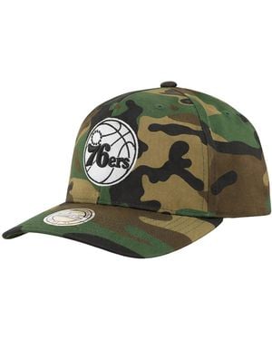 Mitchell & Ness Nba Philadelphia 76Ers Logo Camo Cap - Green