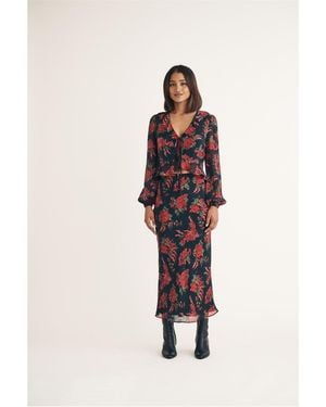 Nobody's Child Nobodys Lotus Maxi Floral Patterned A-Line Skirt - Brown