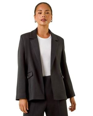 Roman Petite Pocket Detail Stretch Blazer - Black