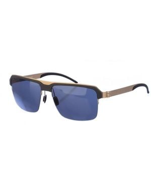 Mercedes-benz Rectangular Metal Sunglasses M1049 - Blue