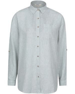 Mountain Warehouse Santiago Gestreept Oversized Shirt (licht Khaki) - Blauw