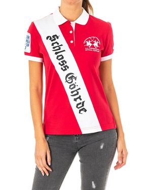 La Martina Short-Sleeved Polo Shirt With Lapel Collar 2Wpg77 - Red