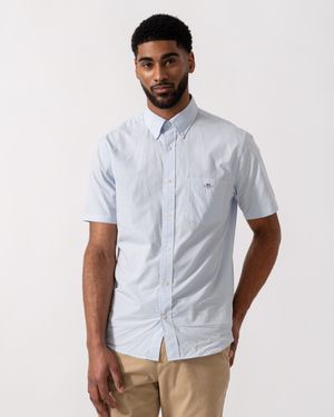 GANT Regular Fit Classic Poplin Gingham Short Sleeve Shirt - White