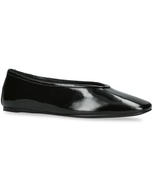 Steve Madden Leather Leni Patent Ballet Flats - Black