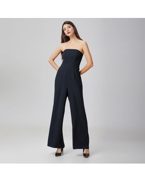 Smart & Joy Minimalistische Bustier Jumpsuit - Blauw