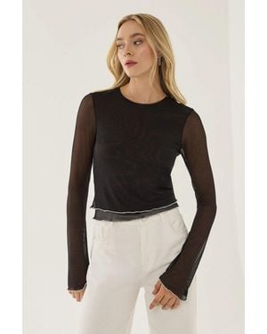 Hiccup Semi Transparent Blouse - Black