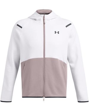 Under Armour Unstoppable Hooded Neck Full Zipper Solid Patterned Sweat Jacket - Grey