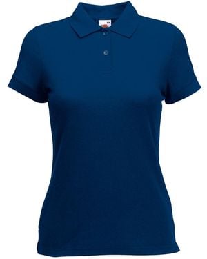 Fruit Of The Loom Lady-Fit 65/35 Short Sleeve Polo Shirt - Blue