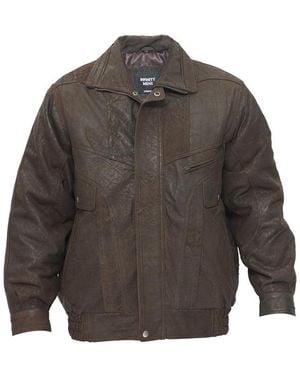 Infinity Leather Nappa Bluson Tailored Bomber Jacket - Grey