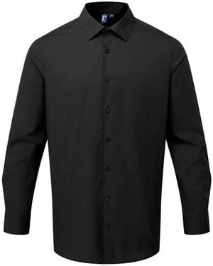 PREMIER Recyclight Poplin Long-Sleeved Shirt - Black