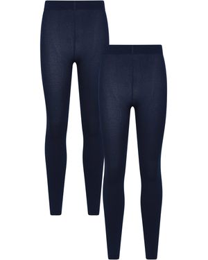 Mountain Warehouse 'Talus' Thermal Brushed Leggings Warm Comfy Trousers - Blue