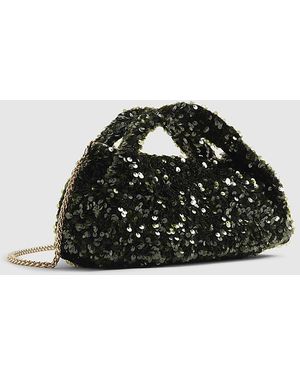 River Island Clutch Bag Sequin Grab - Black