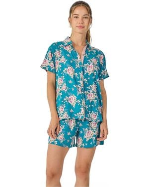 J&j Brothers Summer Short Sleeve Pyjamas Jjb36 - Blue
