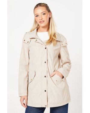 Dorothy Perkins Luxe Detachable Hood Mac - Natural