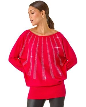 Roman Sunray Hotfix Soft Knit Jumper - Red