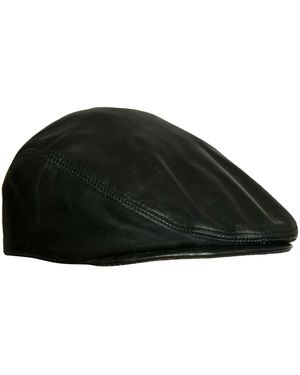Infinity Leather Peaky Blinders Newsboy Flat Hat - Black