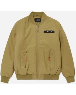 Nicce London Nice Long Sleeve Zip Up Light Meru Bomber Jacket 211 1 01 10 0336 Cotton - Green