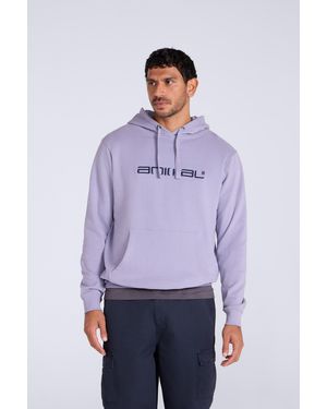 Mountain Warehouse Driver' Logo Hoodie With Pocket Cotton Warm Everyday Casual Pullover - Purple
