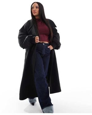 ASOS Design Spliced Formal Bomber Coat - Blue