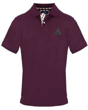 Aquascutum Collared Neck Short Sleeve Polo Shirt - Purple
