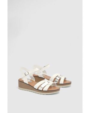 Good for the Sole Angela Flexisole Faux Leather Platform Wedge Sandals - White