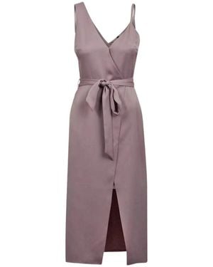 River Island Mink Satin Wrap Midi Dress - Purple