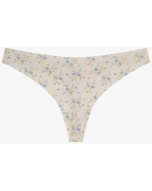 Penti Floral Knitted Thong Knickers - White