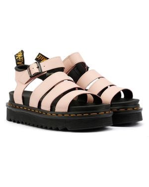 Dr. Martens Blaire Athena Leather Powder Sandals - Black
